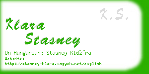 klara stasney business card